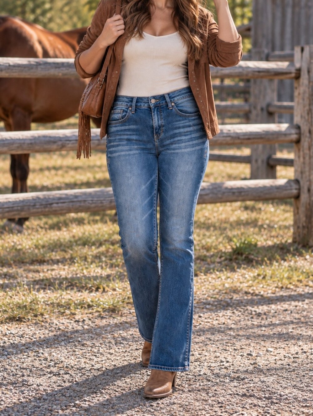 Silver Jeans Women's Medium Wash Slim Bootcut Jeans Stretch Denim Casual Western